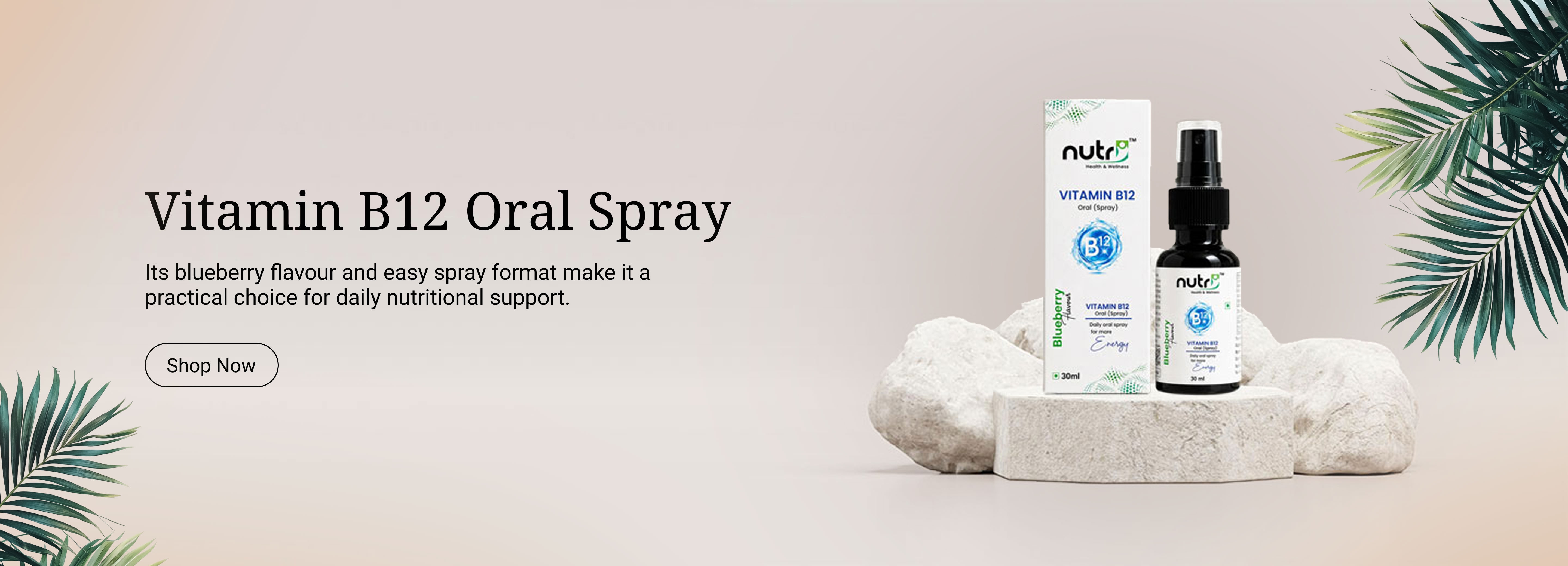 Vitamin B12 oral spray portrait advertisement